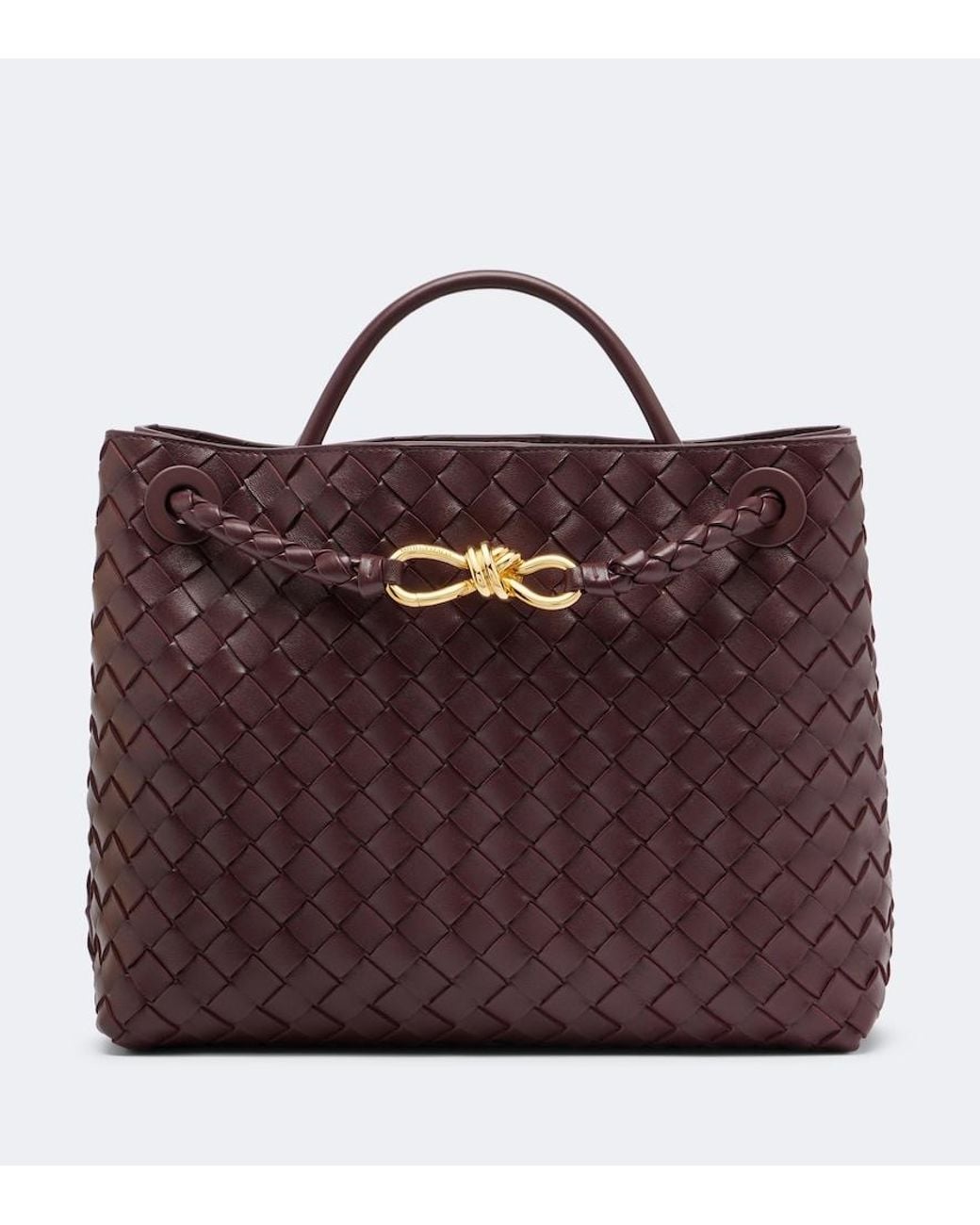 Bottega Veneta Purple Andiamo Medium Leather Tote Bag