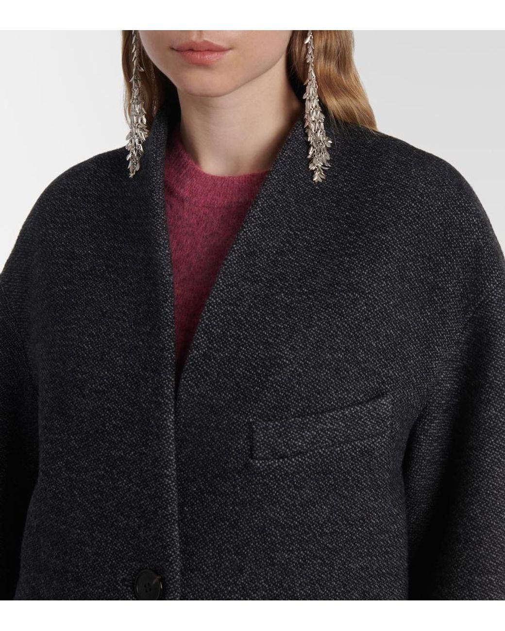 Isabel Marant Black Eris Wool-Blend Coat