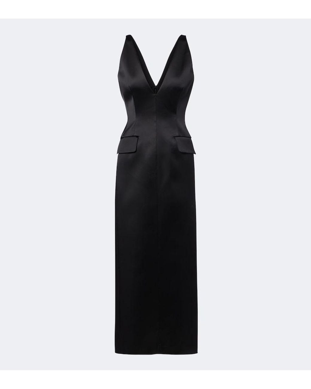 Sportmax Black Satin Cocktail Dress