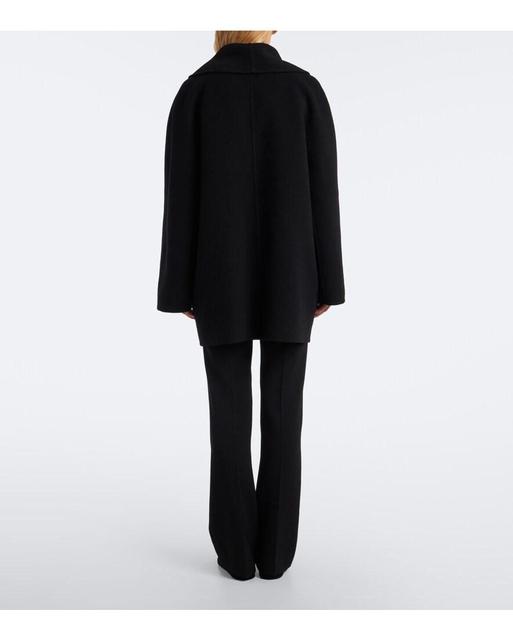The Row Black Kloe Wool Straight Pants