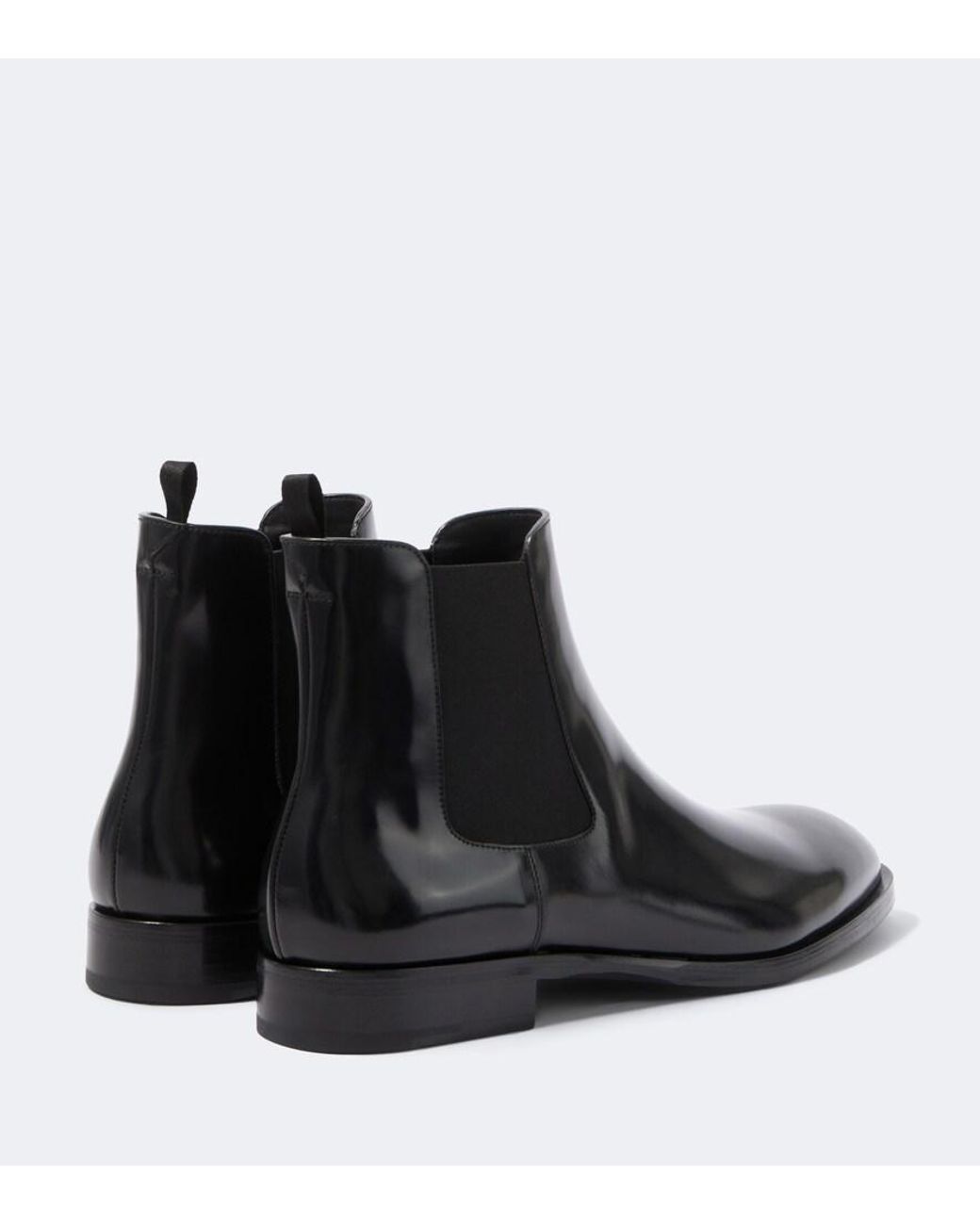 Prada Black Leather Chelsea Boots for men