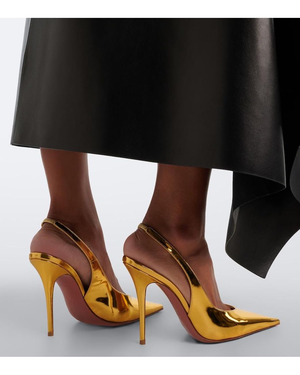AMINA MUADDI Anok Metallic Leather Slingback Pumps