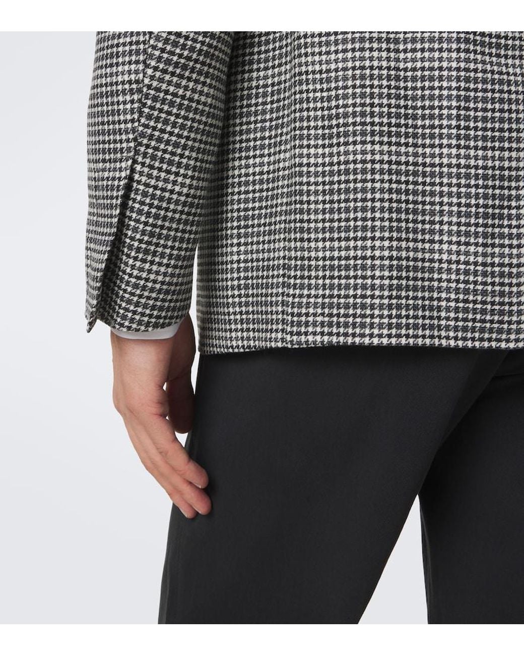 Tom Ford Gray Checked Wool-Blend Suit Jacket for men