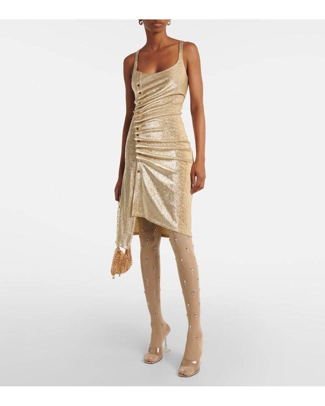 Rabanne Natural Embellished Tights