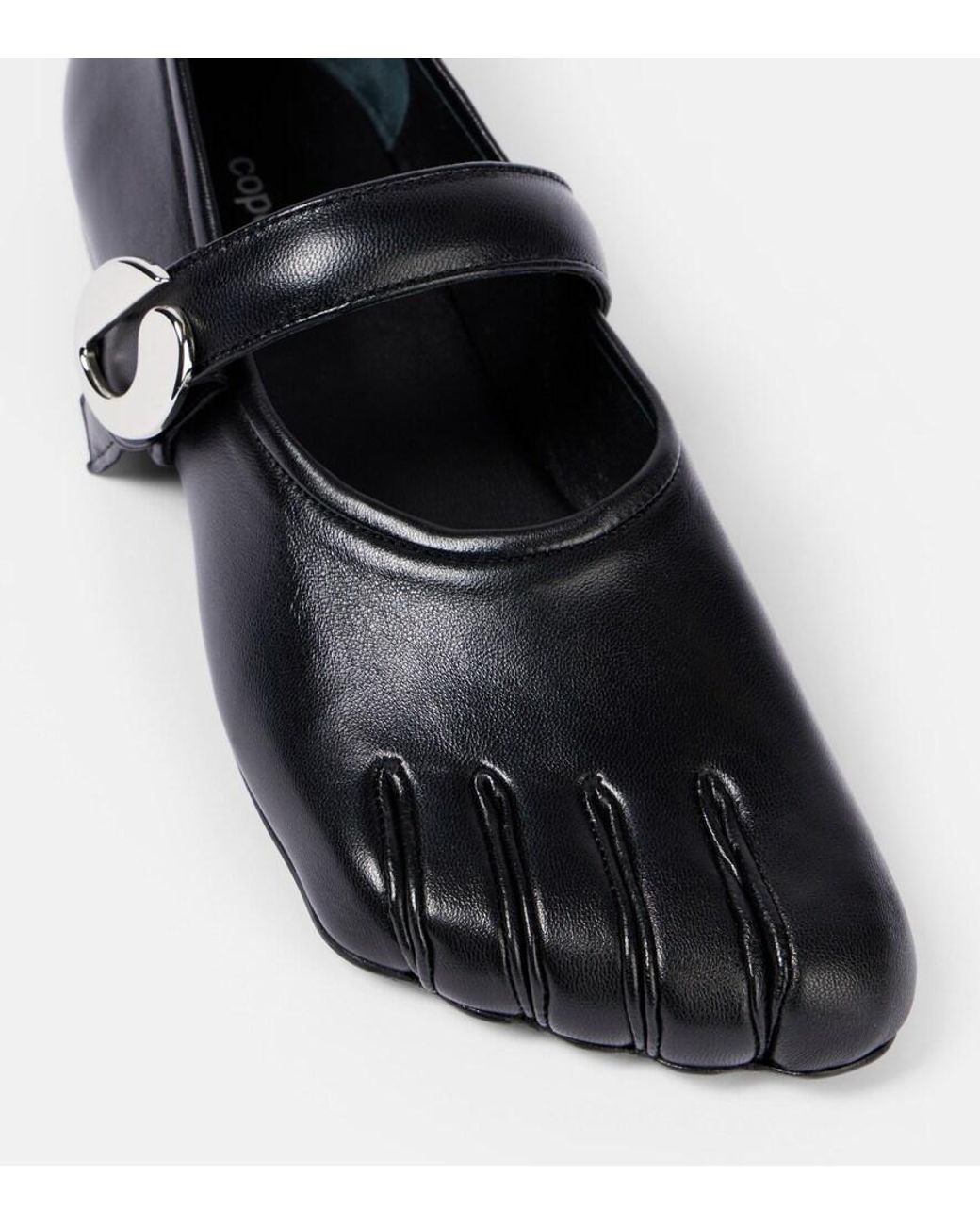 Coperni Black Leather Mary Jane Flats