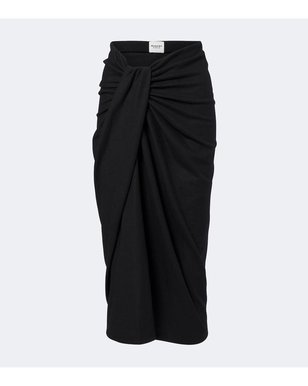 Isabel Marant Black Jeldia Draped Midi Skirt
