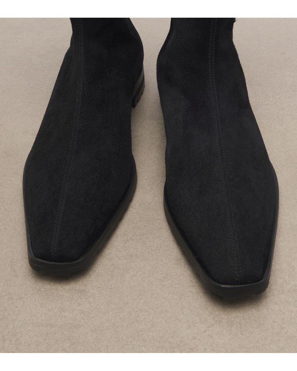 Aquazzura Black Saint Honore Suede Ankle Boots