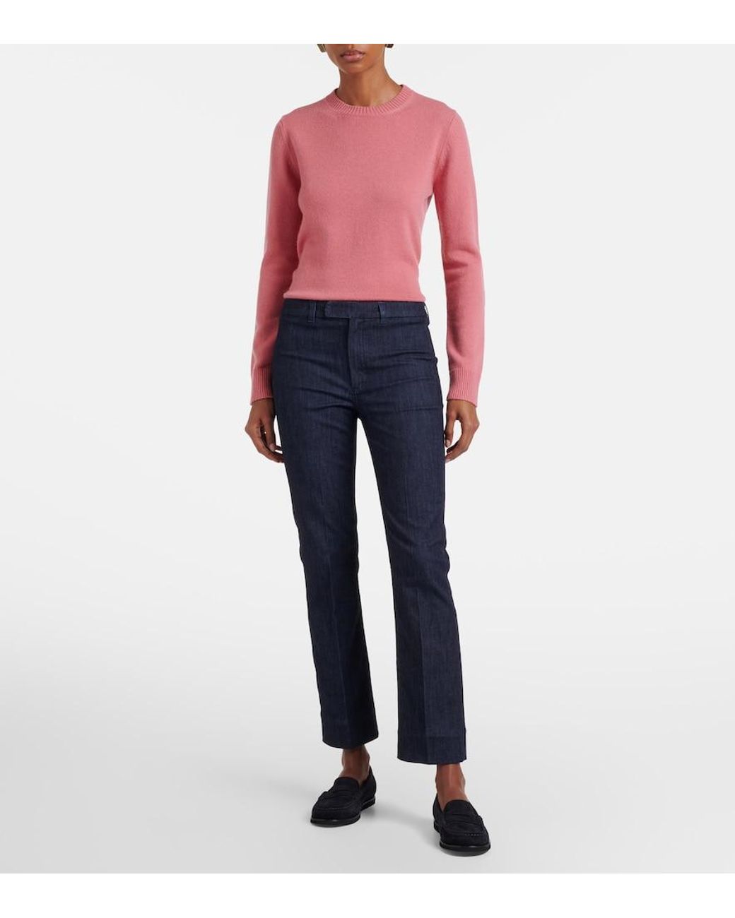 Max Mara Blue Diana Cotton-Blend Slim Pants
