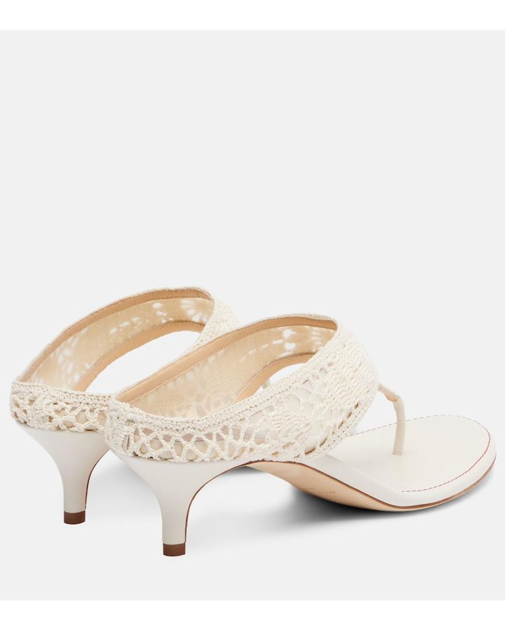 Magda Butrym White Crochet Thong Sandals