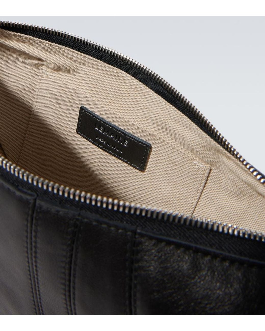 Lemaire Black Croissant Small Leather Shoulder Bag for men