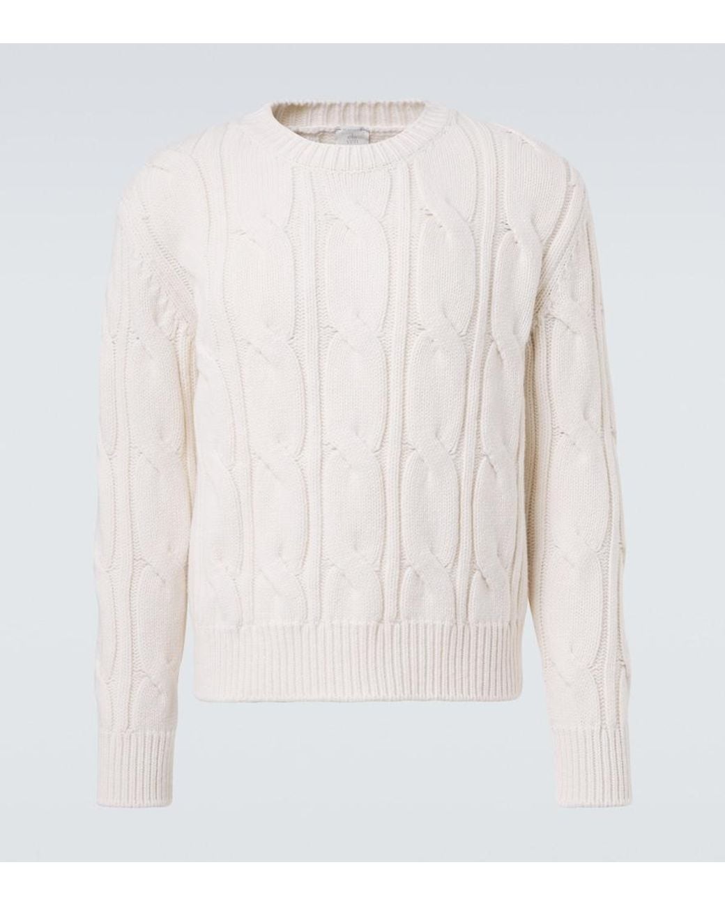 Eleventy White Cable-Knit Wool Sweater for men