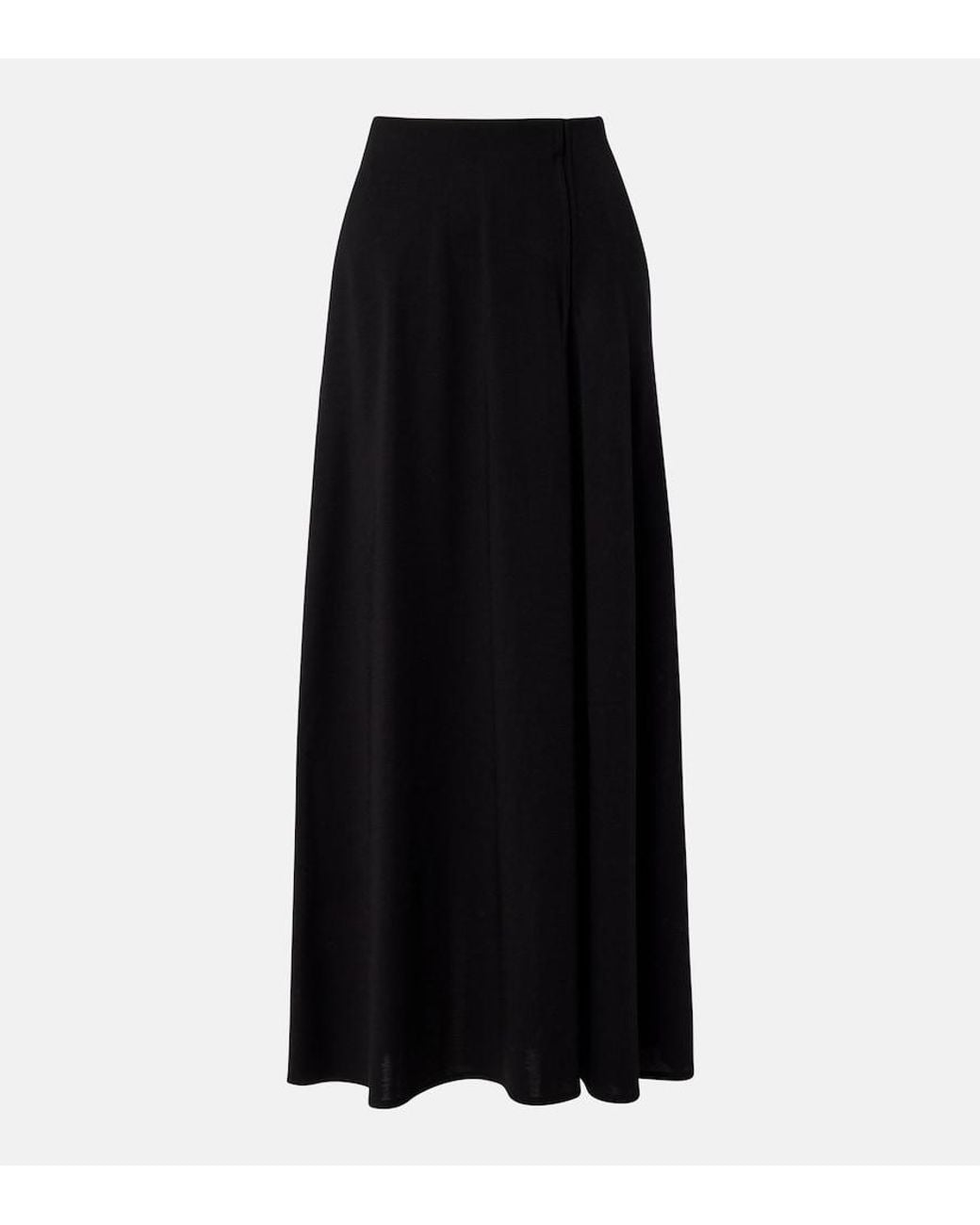 Max Mara Black Stilla Virgin Wool Maxi Skirt