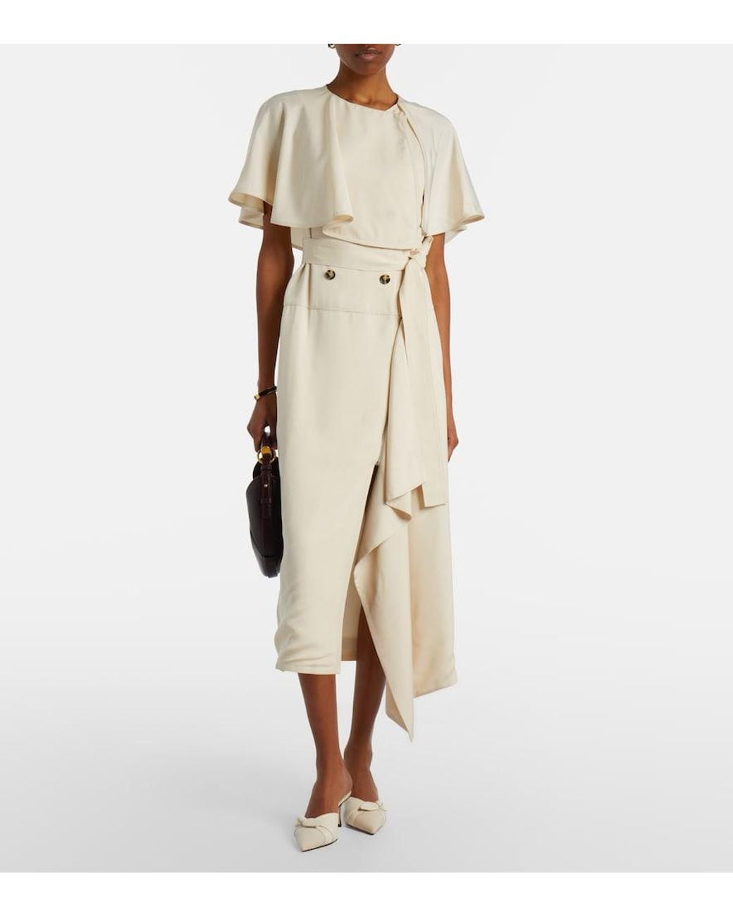 Jimmy Choo White Livi Bow-Detail Leather-Trimmed Canvas Mules