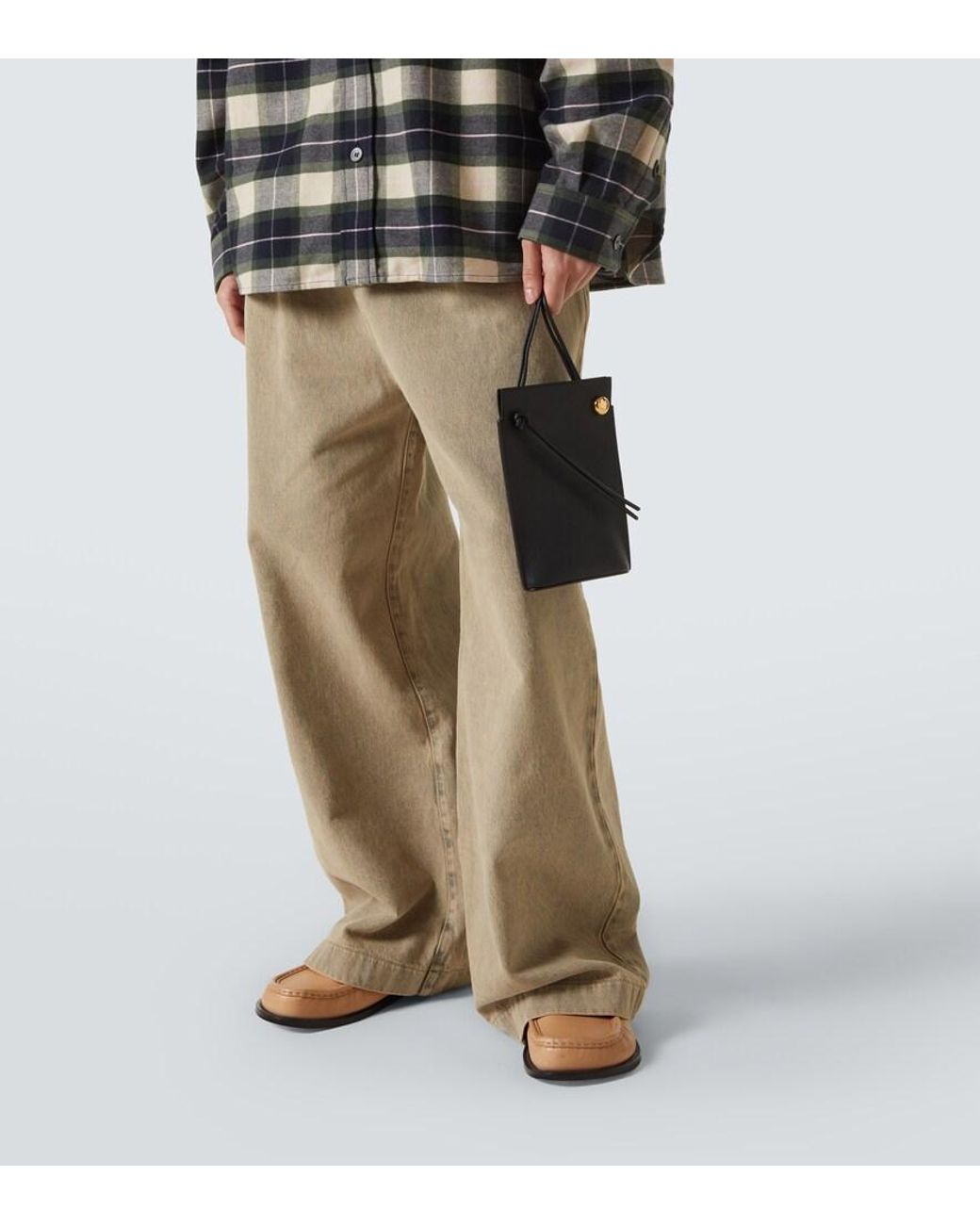 Loewe Black Pebble Dice Pocket Leather Shoulder Bag for men