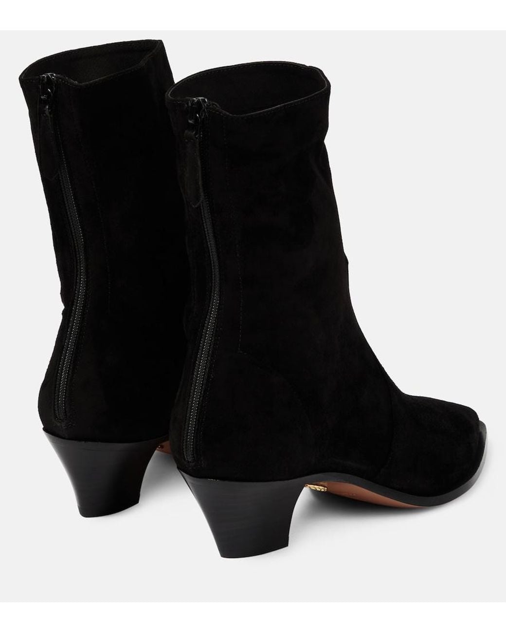 Aquazzura Black Brunswick 45 Suede Ankle Boots