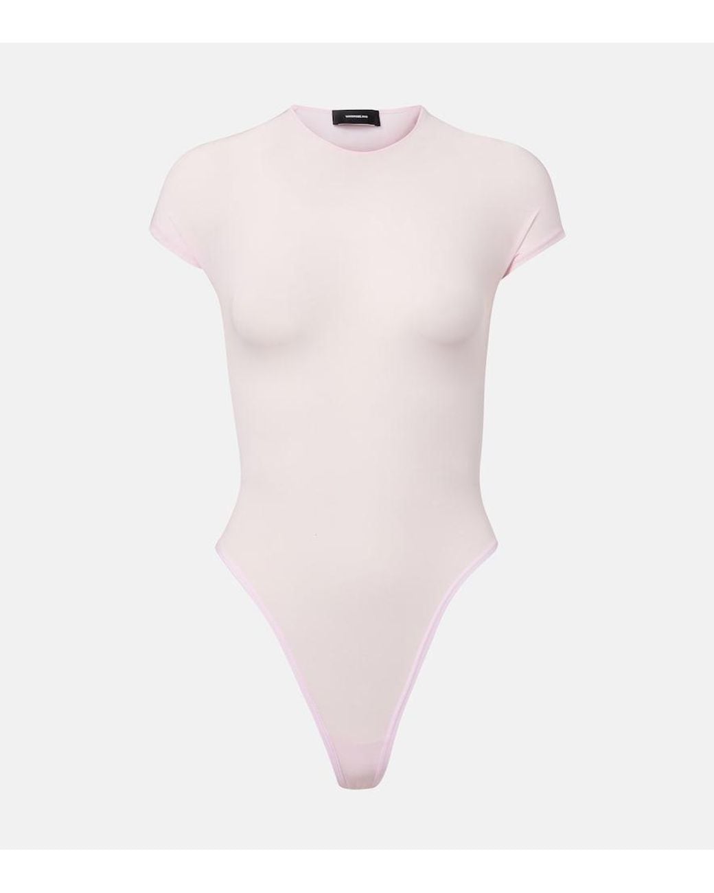 Wardrobe NYC Pink Sheer Technical Bodysuit