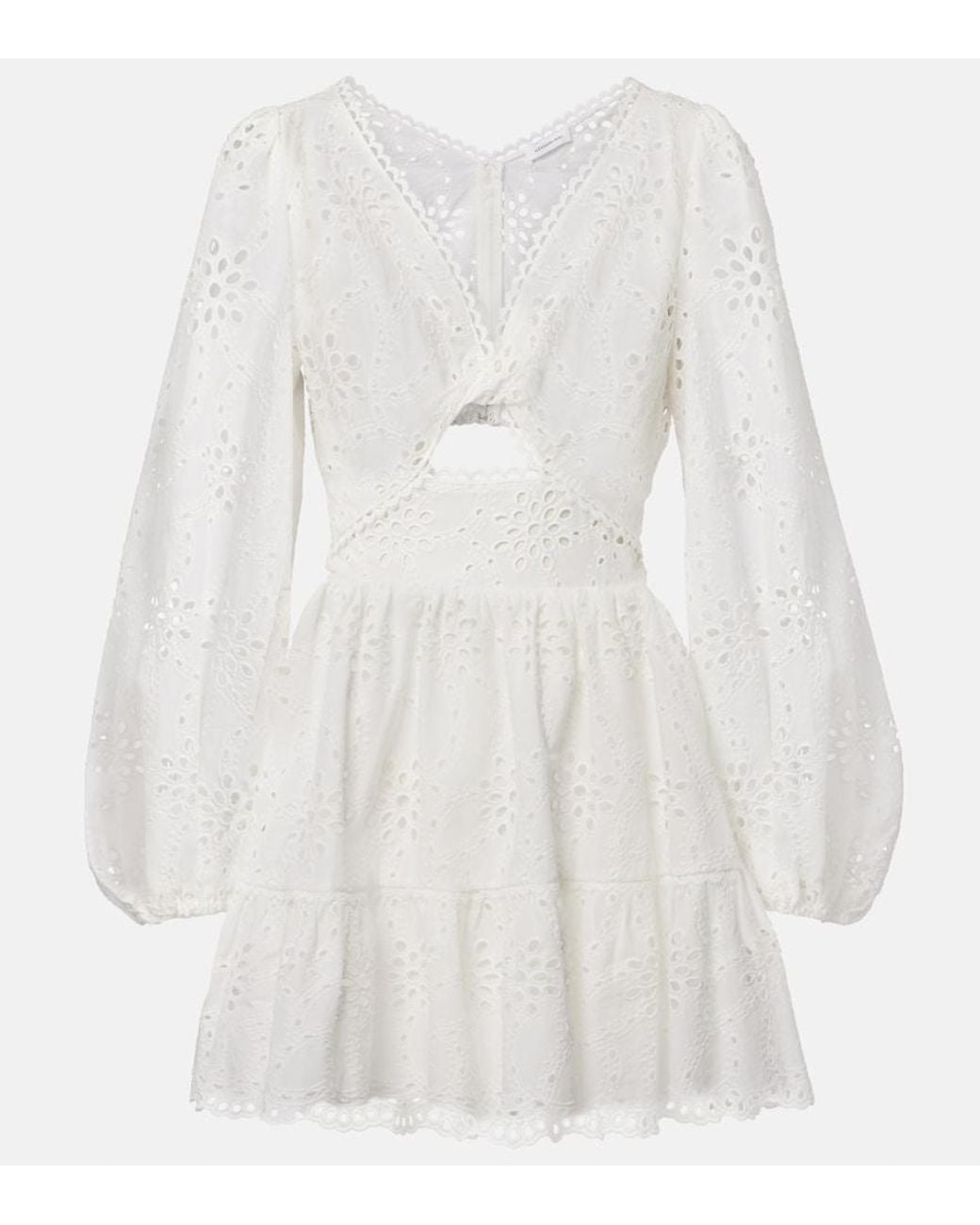 Alexandra Miro White Mariah Cotton Minidress