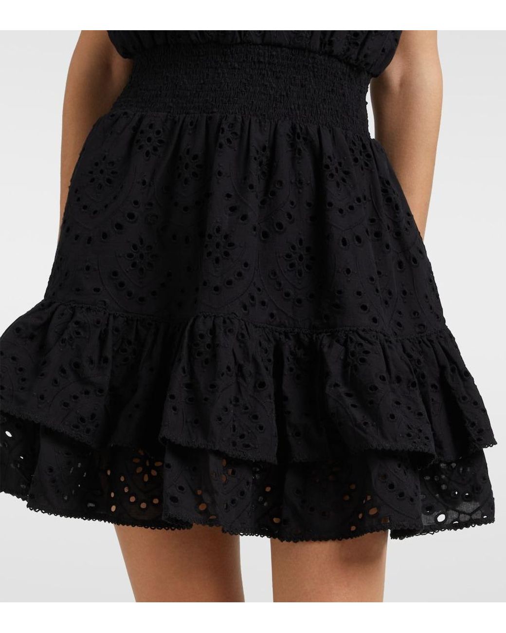 Poupette Black Camila Ruffled Minidress