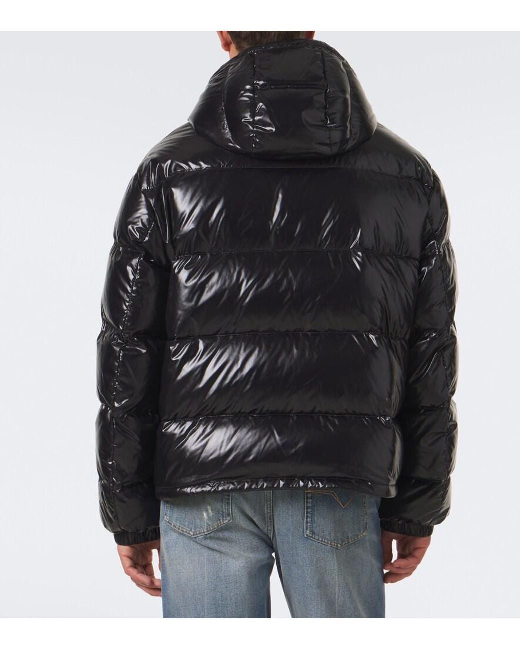 Versace Black Barocco Hooded Down Jacket for men