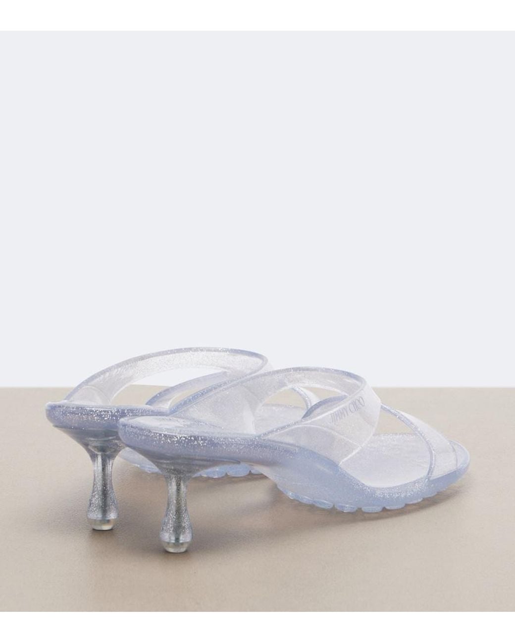 Jimmy Choo White Jelly Drop Glitter Tpu Mules