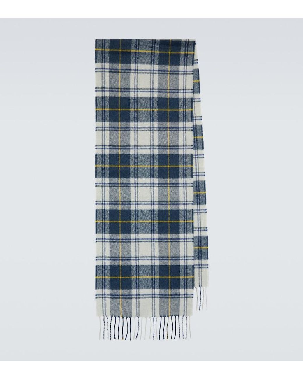 Dunhill Blue Tartan Cashmere Scarf for men