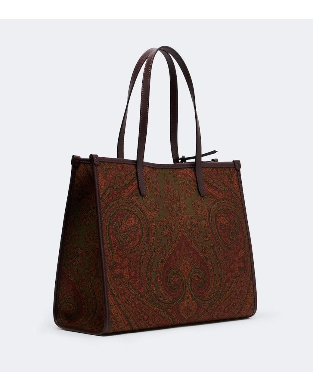 Etro Brown Arnica Large Coated Canvas Tote Bag