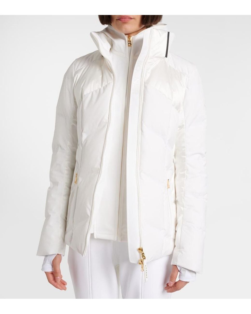 Bogner White Delin Hooded Down Ski Jacket