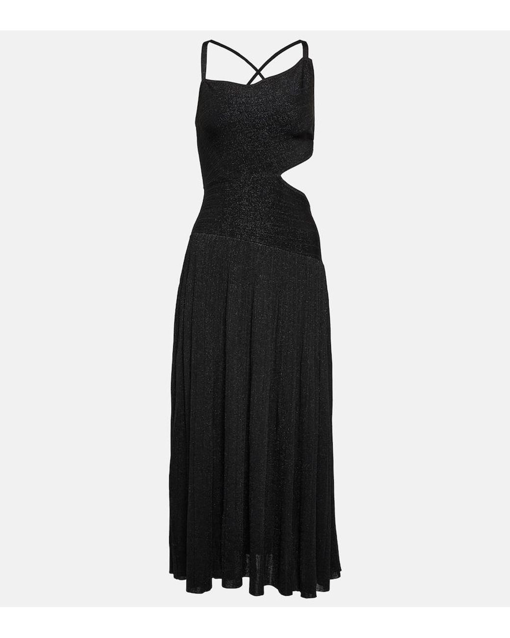 Zimmermann Black One-Shoulder Knit Midi Dress