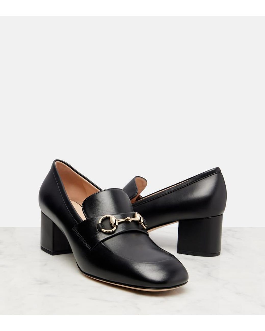 Escarpins En Cuir À Mors De Cheval Lady Gucci en coloris Black