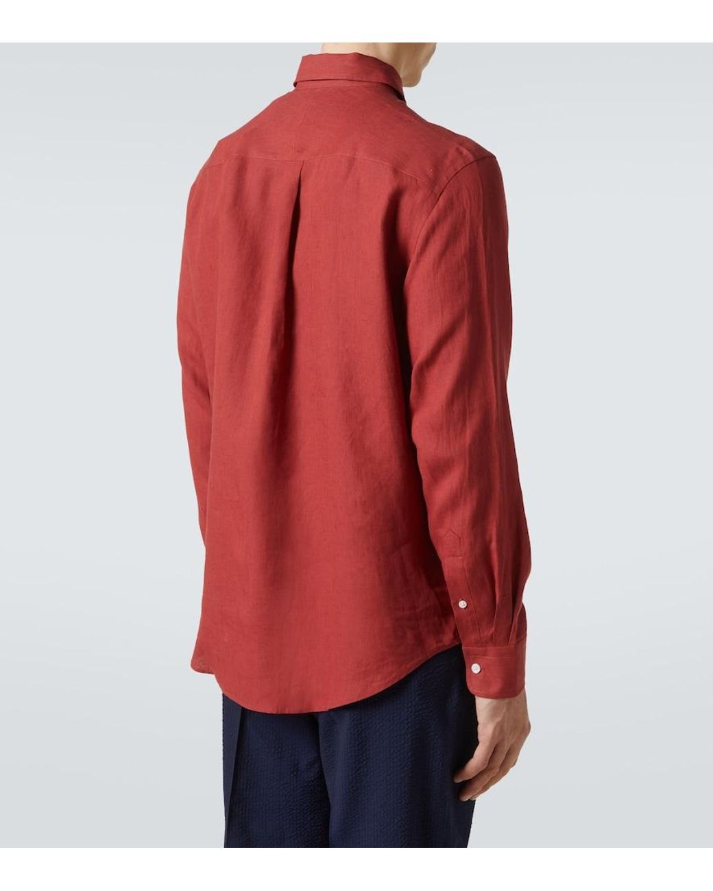 Dunhill Red Linen Shirt for men