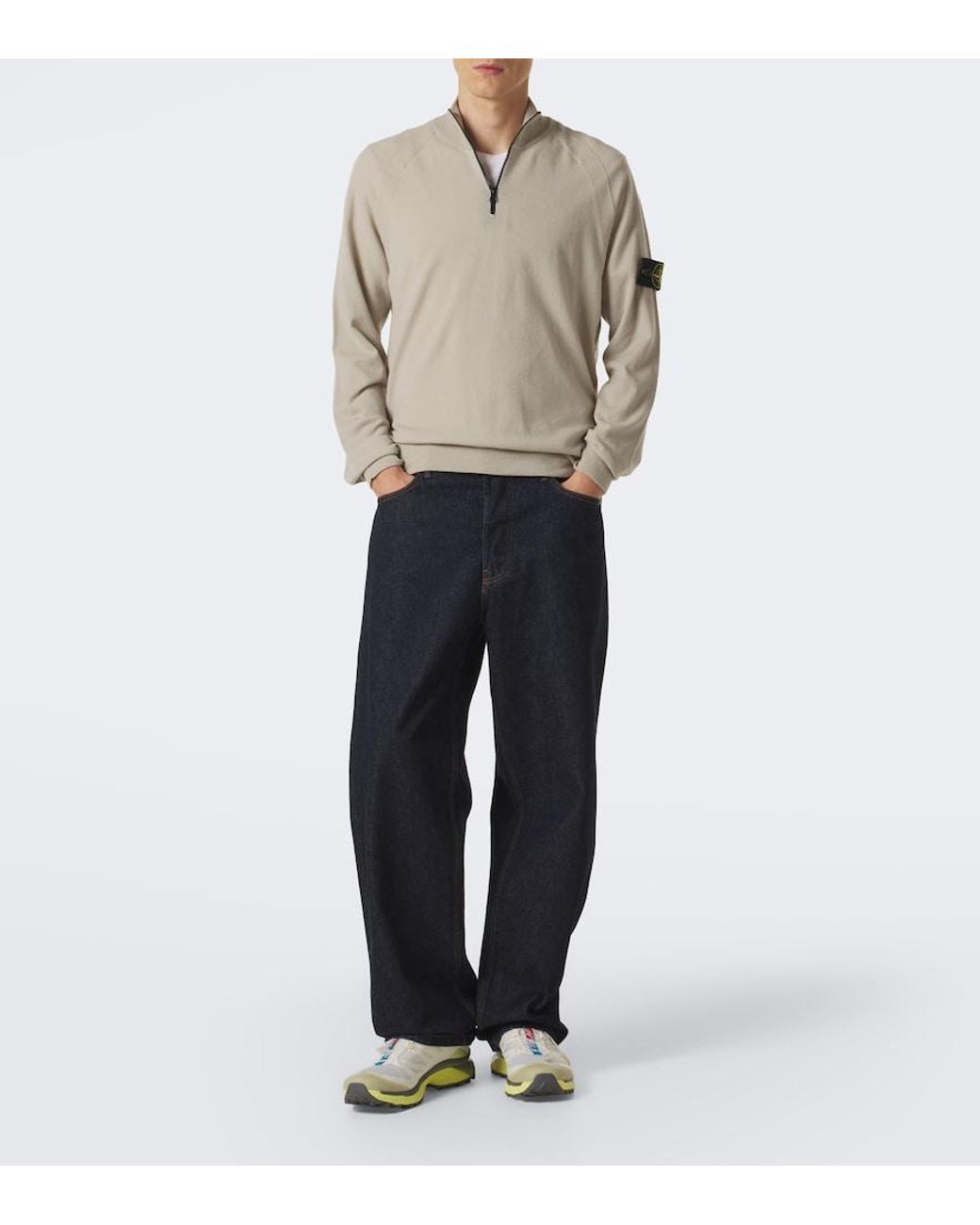Stone Island Natural Compass Wool-Blend Zip-Up Sweater for men