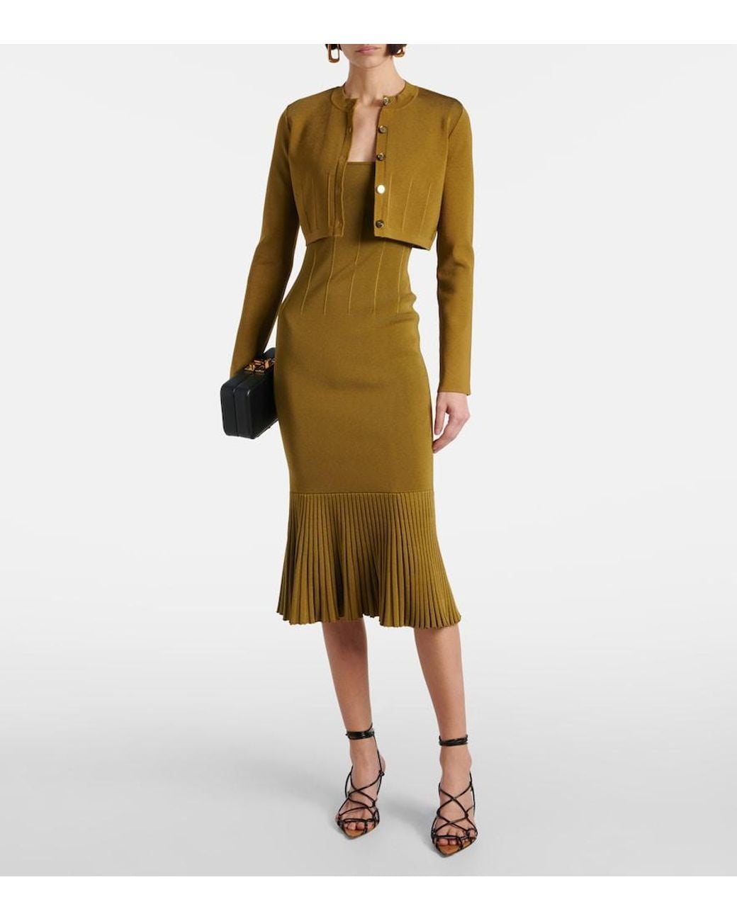 Galvan Green Atalanta Cropped Cardigan