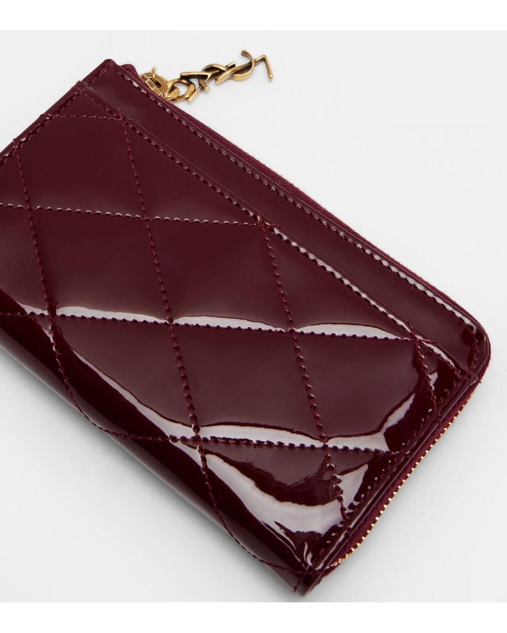 Saint Laurent Purple Paris Fragments Patent Leather Card Holder