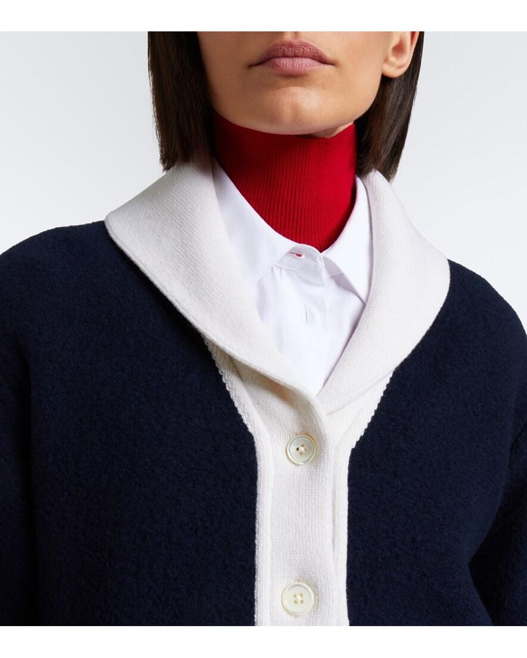 Thom Browne Blue Wool Cardigan