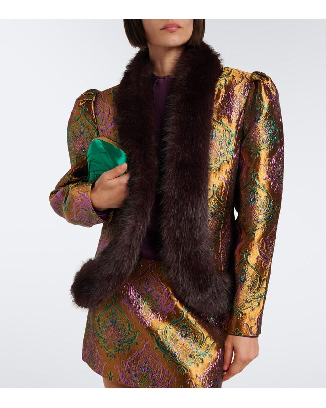 retroféte Black Delphira Brocade Jacket