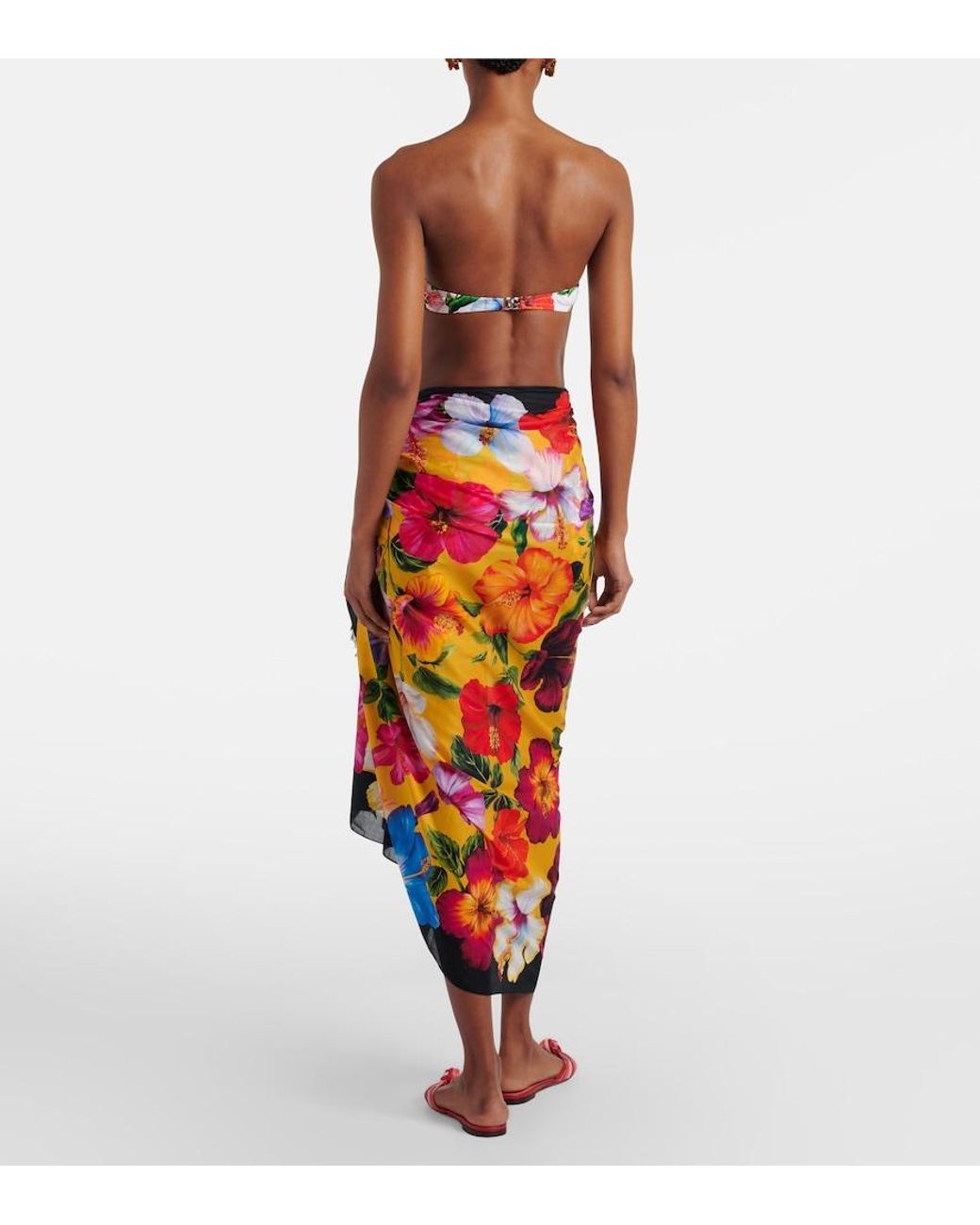 Dolce & Gabbana Multicolor Floral Cotton Beach Cover-Up