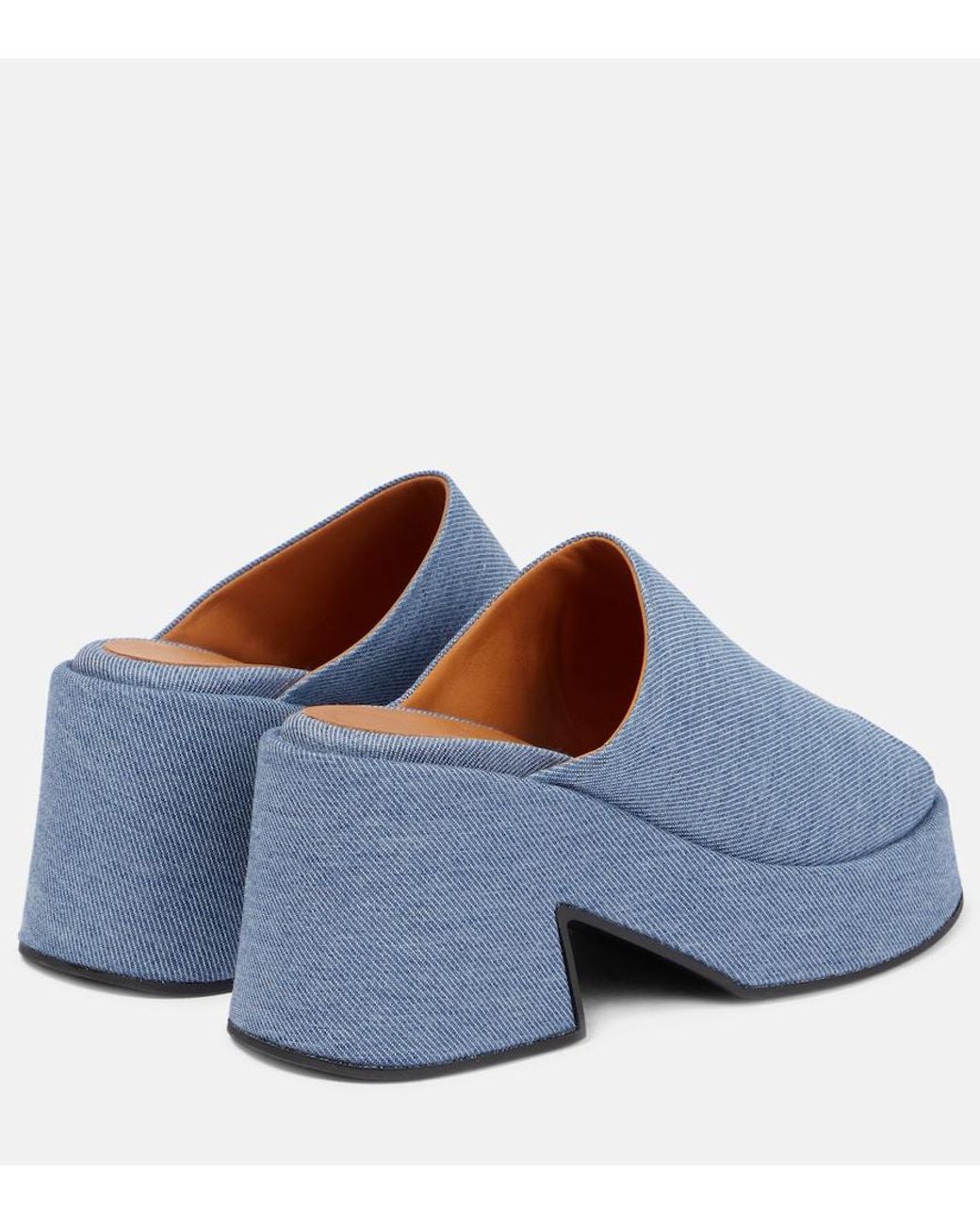 Ganni Blue Platform Denim Mules