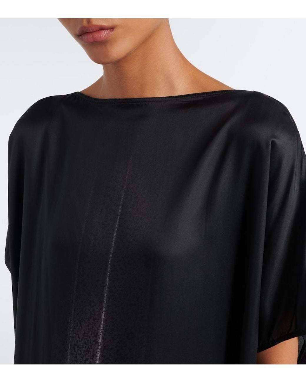 Rick Owens Black Dagger Printed Satin Maxi Dress
