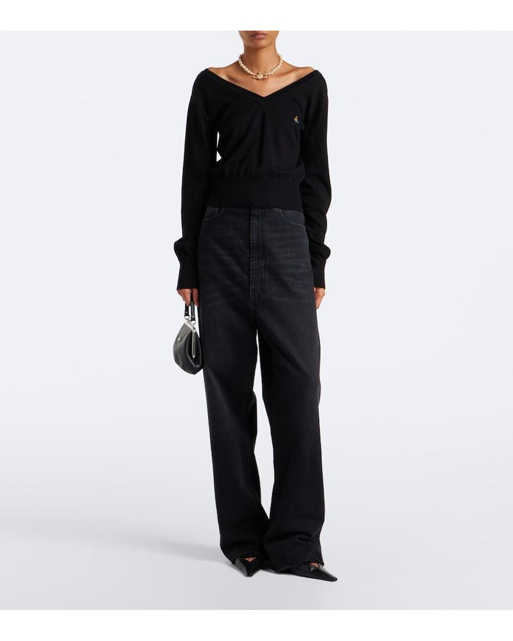 Vivienne Westwood Black Beatrice Cotton And Cashmere Sweater