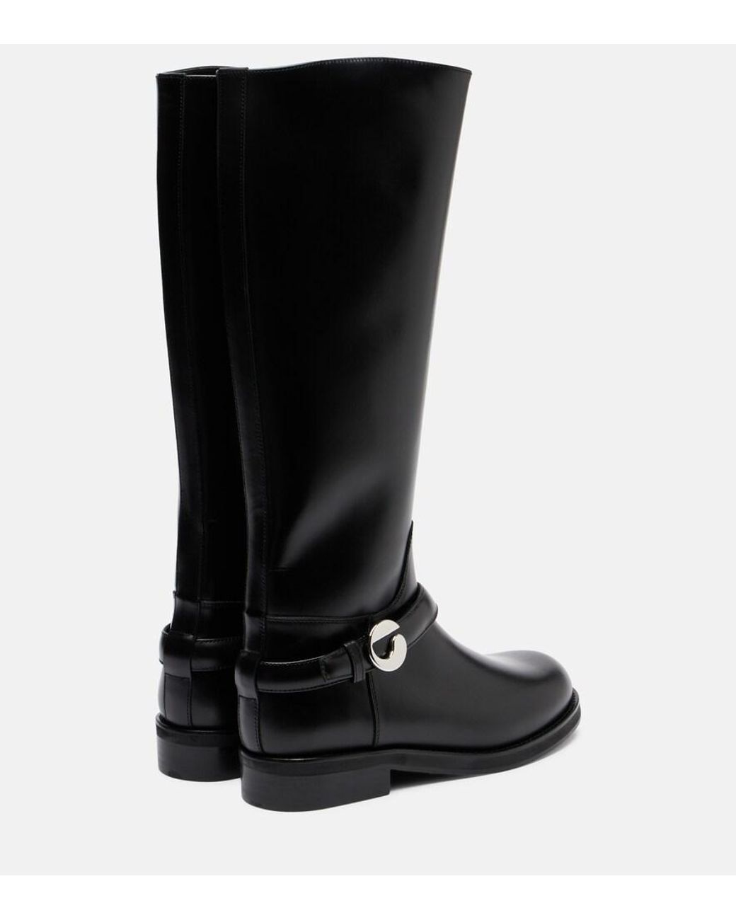 Coperni Black Cavalier Leather Knee-High Boots