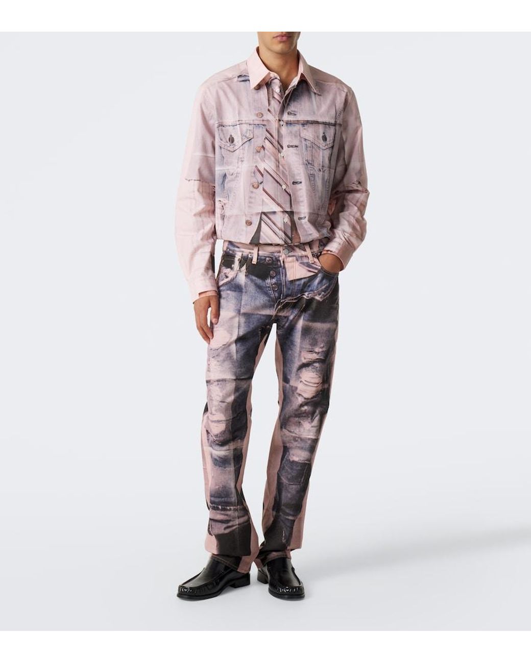 Camicia di Acne in Pink da Uomo