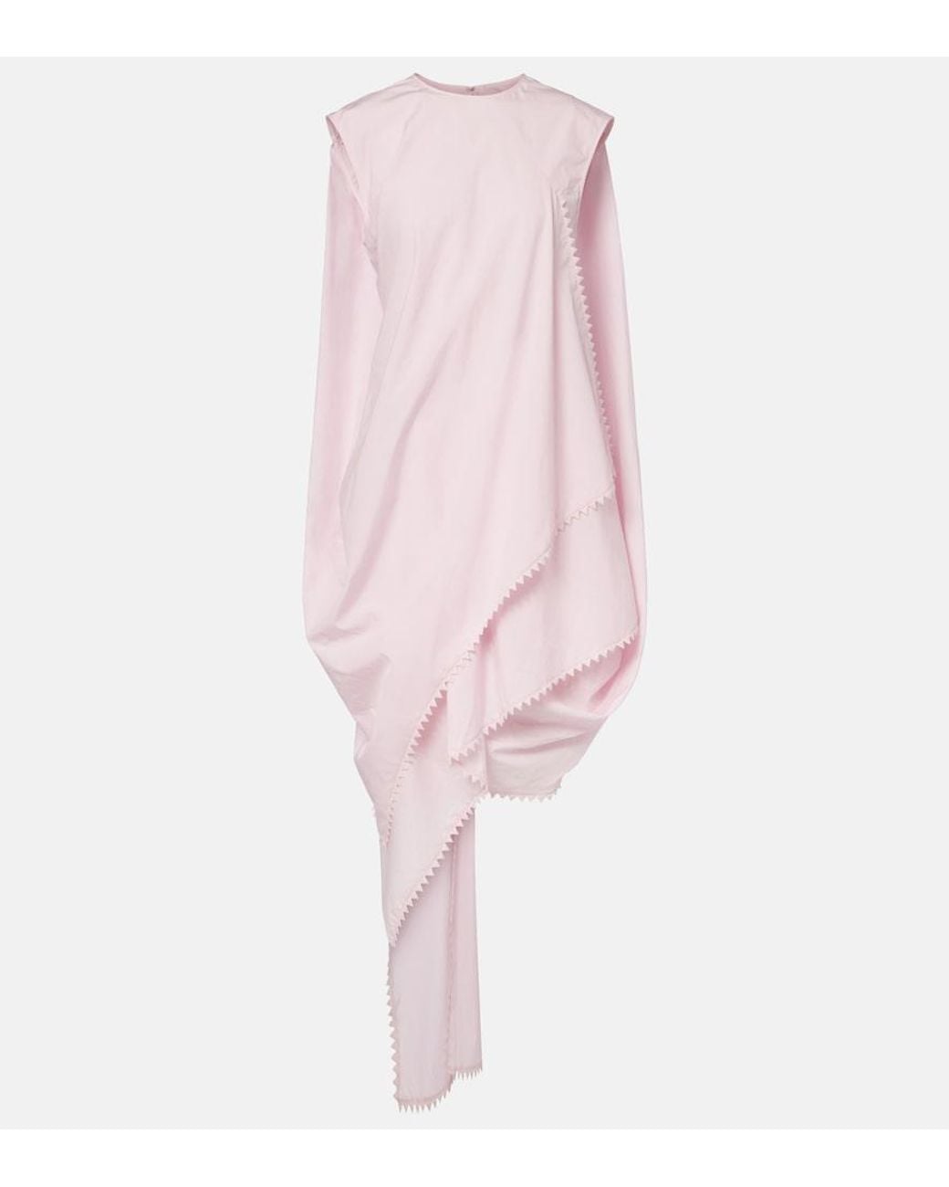 Jacquemus Pink Traversin Asymmetric Cotton Poplin Minidress