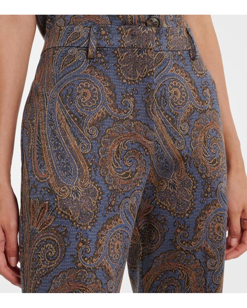 Etro Gray Paisley Flared Pants