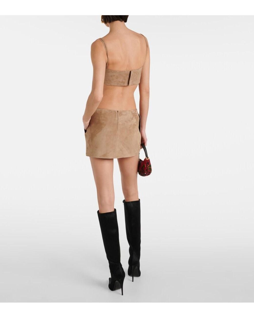 Magda Butrym Natural Suede Bra Top