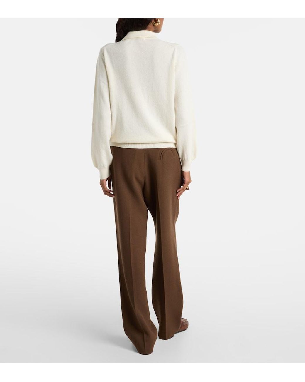 Blazé Milano White Highland Wool And Cashmere Polo Sweater