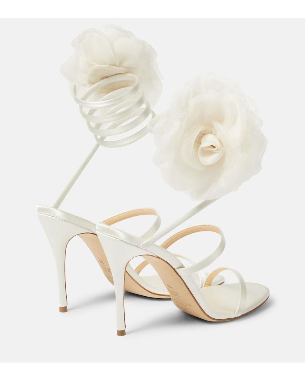 Magda Butrym White Floral-Applique Sandals