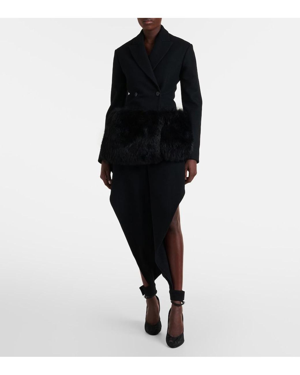 Alaïa Black Double-Breasted Wool Blazer