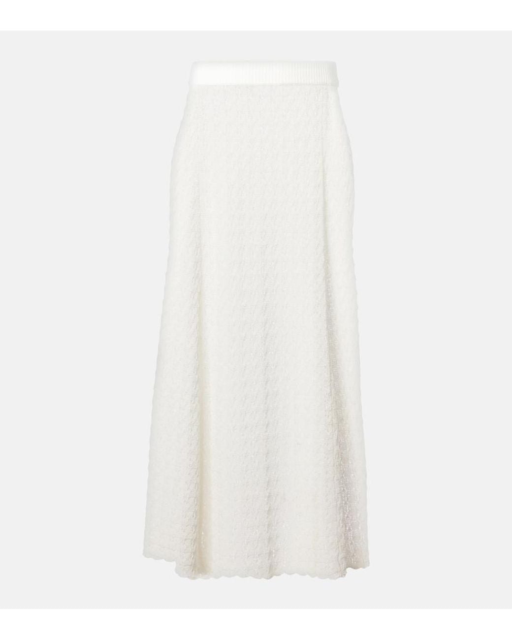 Ganni White Crochet Maxi Skirt