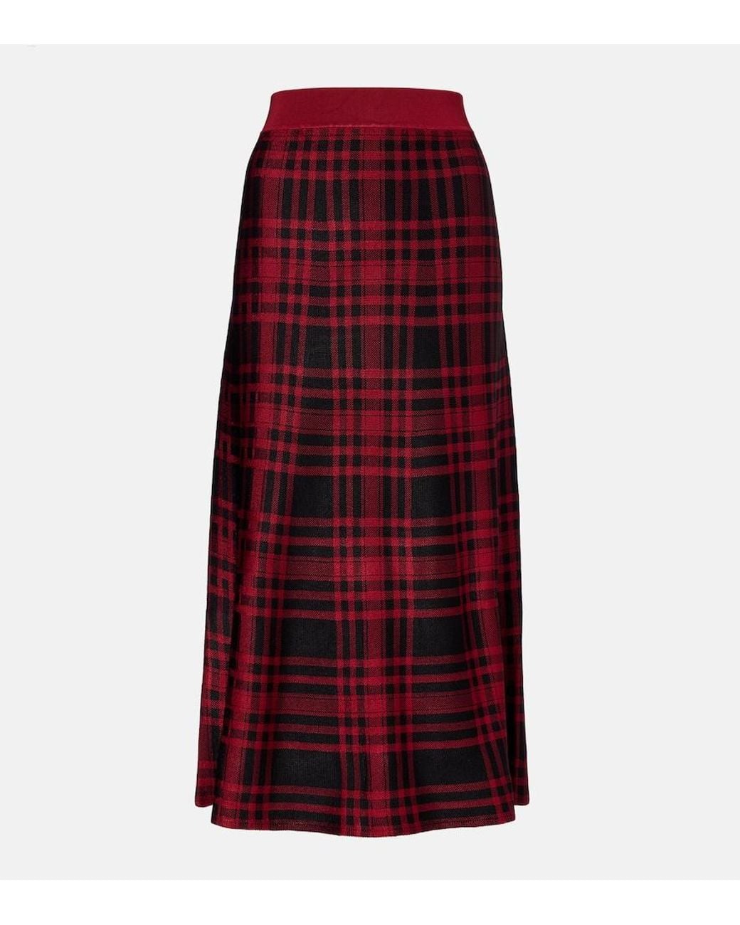 Polo Ralph Lauren Red Plaid Midi Skirt