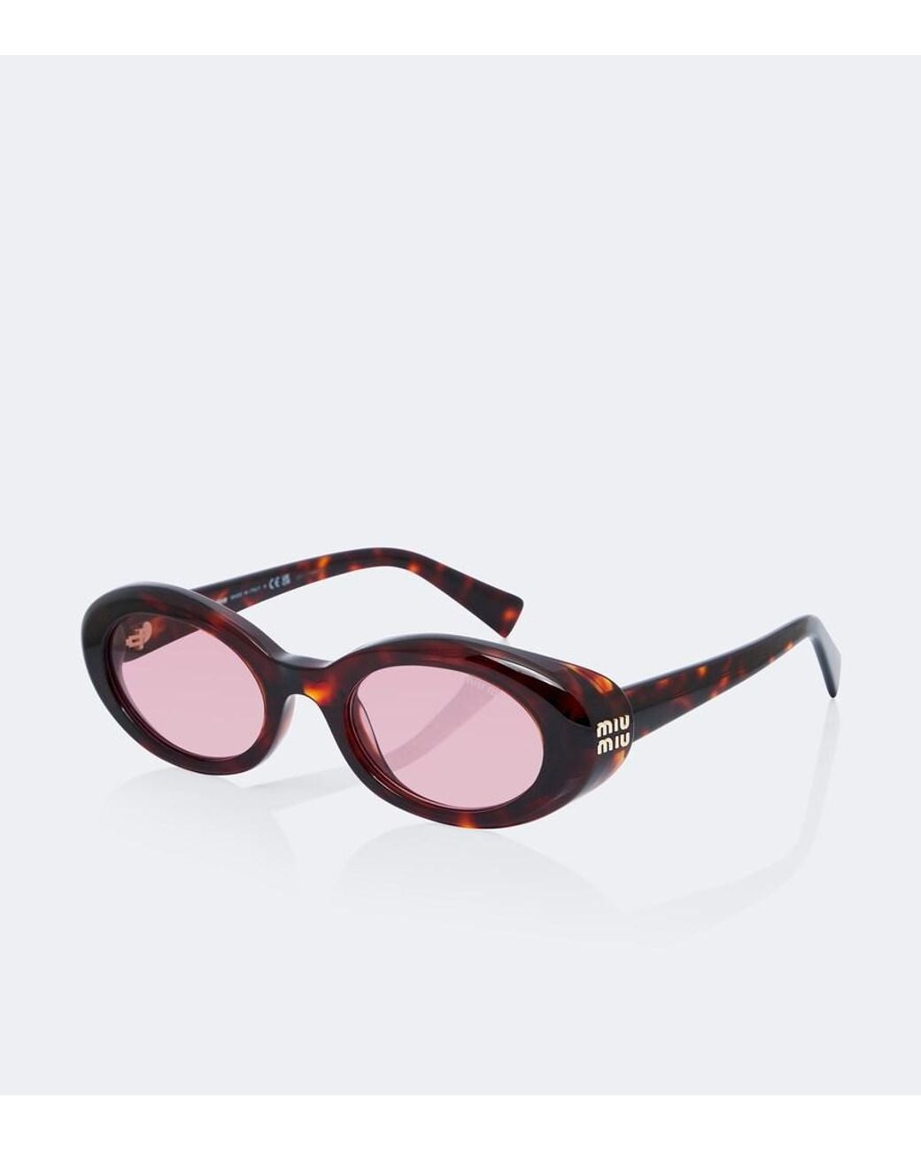 Miu Miu Pink Reverie Oval Sunglasses